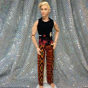 🎨 Ken Doll Funky Pants and Splatter Tank Clothing Set